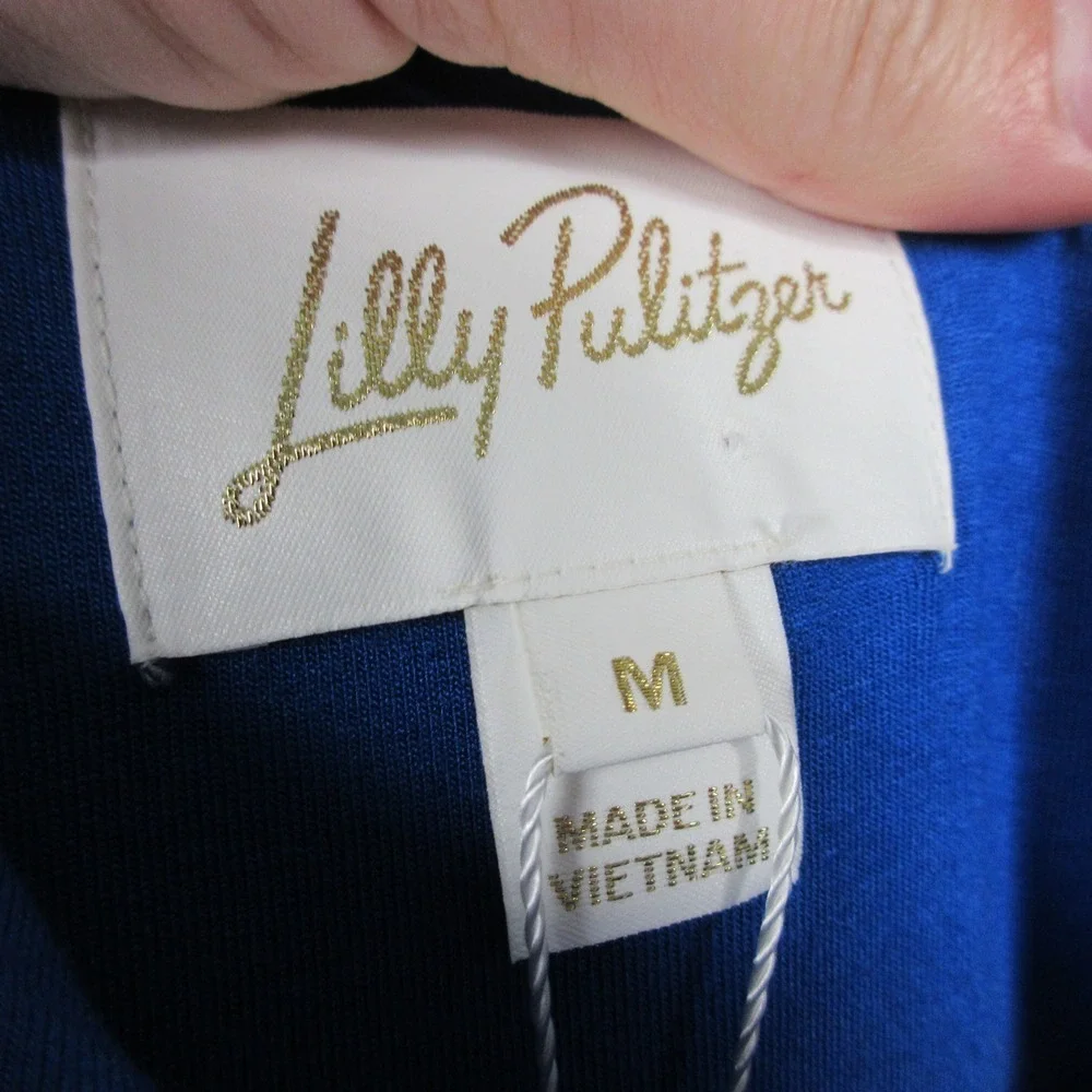 Lilly Pulitzer Helina One Shoulder Maxi Dress M Blue Rayon Blend Party Prom 426 - Picture 2 of 14